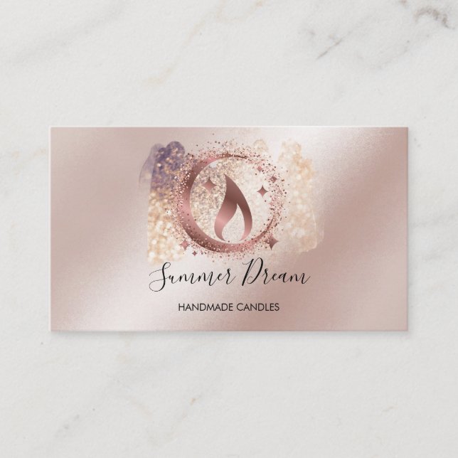 Carte de visite de chandelle de miel simple et mod (Devant)