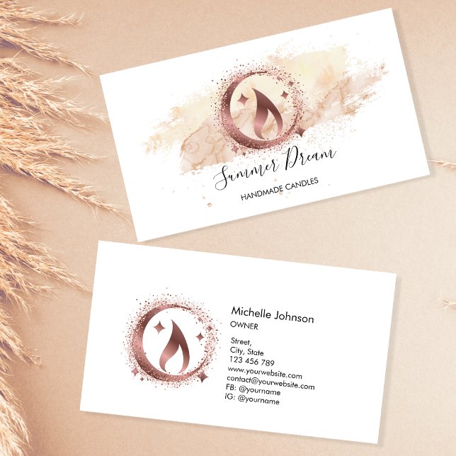 Carte de visite de chandelle de miel simple et mod (Créateur téléchargé)