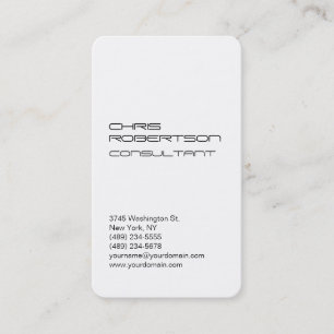 Carte de visite de charme moderne simple blanc