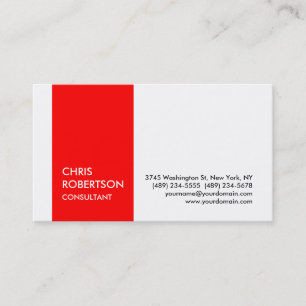 Carte de visite de charme rouge blanc