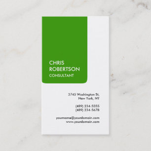 Carte de visite de charme vert blanc
