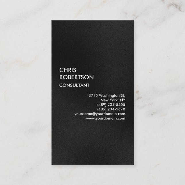 Carte de visite de charme vertical gris clair (Devant)