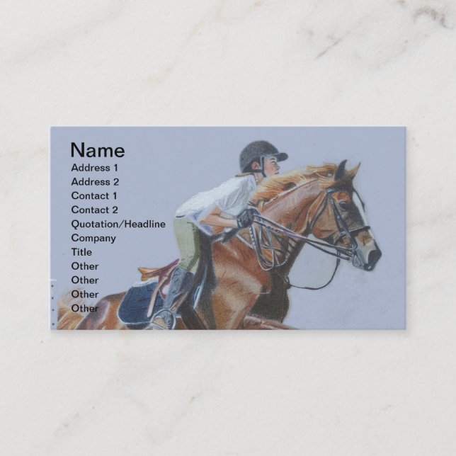 Carte de visite de chasseur/cheval de pullover (Devant)