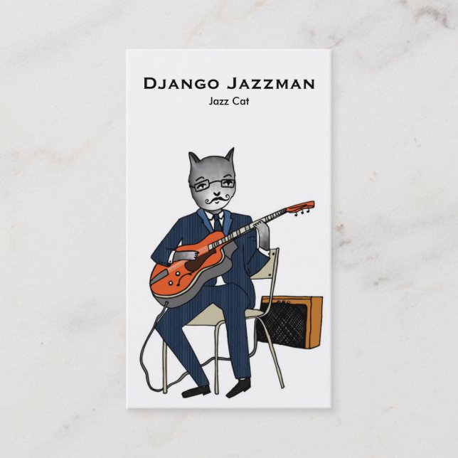 Carte de visite de chat de jazz (Devant)