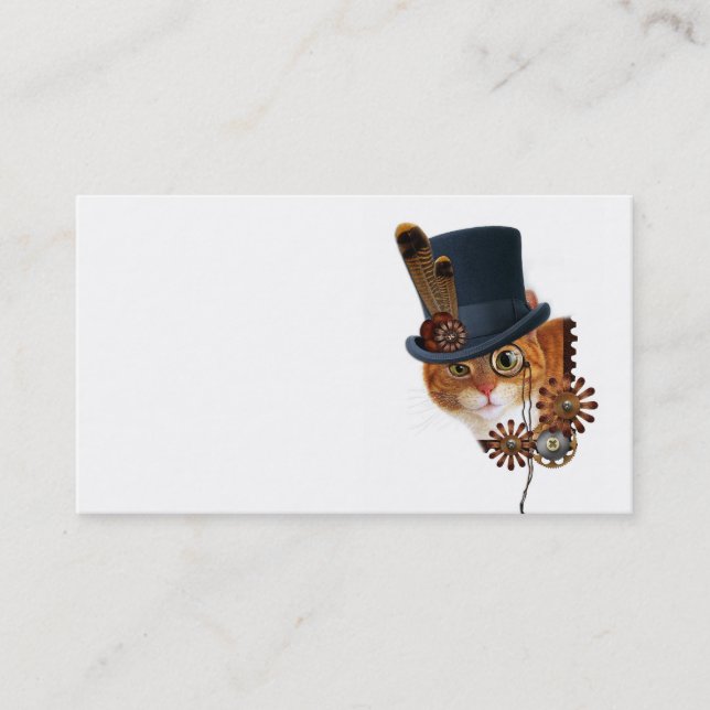 Carte de visite de chat de Steampunk (Devant)