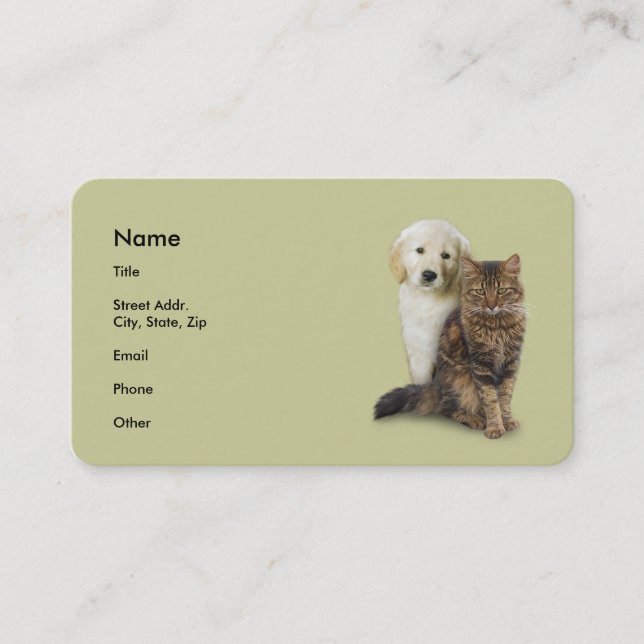 Carte de visite de chat et de chien (Devant)