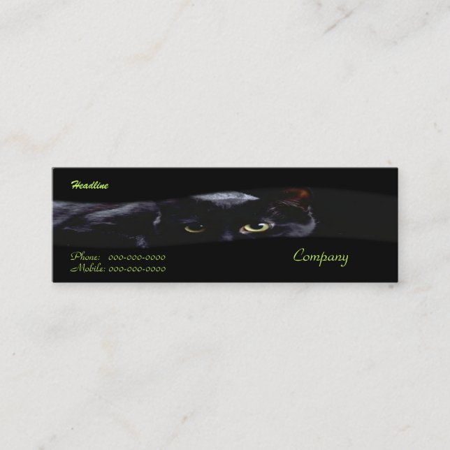 Carte de visite de chat noir (Devant)