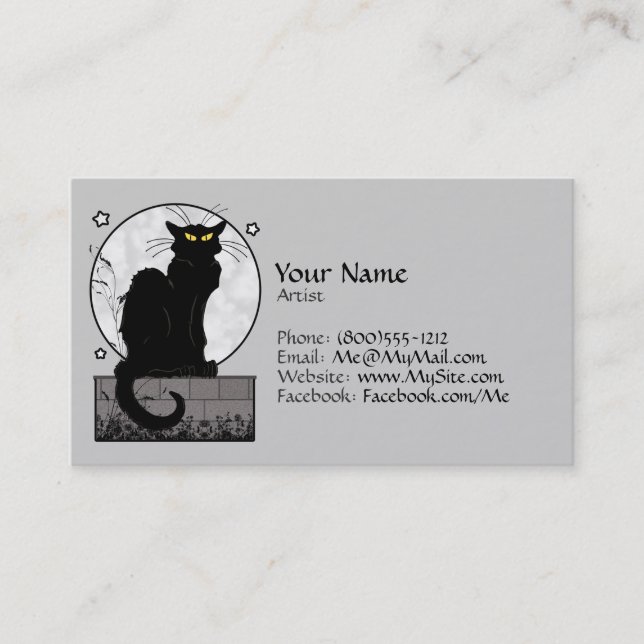 Carte de visite "de chat noir" (Devant)