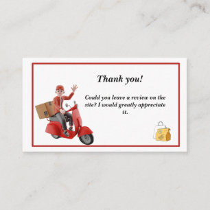 Carte de visite de chauffeur de livraison Merci