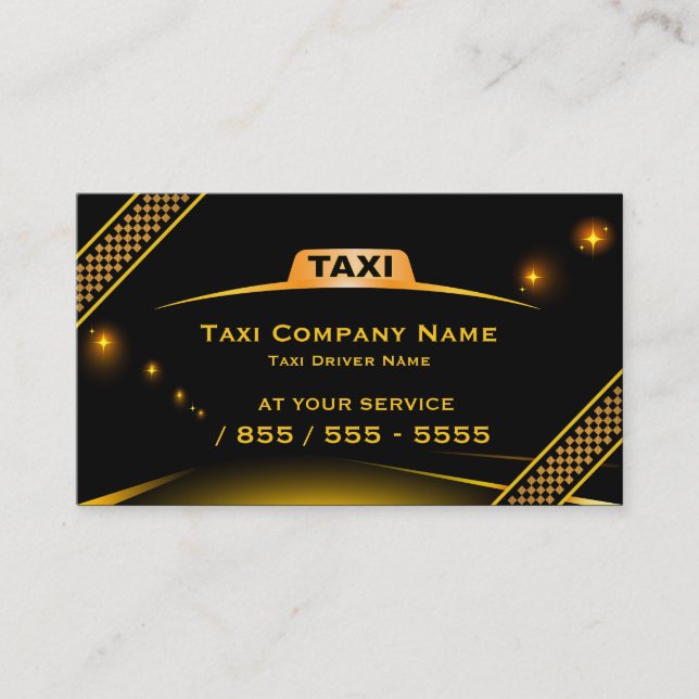 Carte de visite de chauffeur de taxi de Cab (Devant)