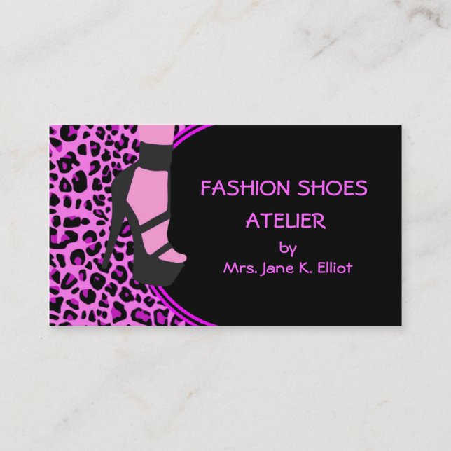 Carte de visite de chaussures de mode (Devant)