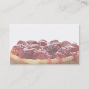 carte de visite de cheesecake aux fraises fraîches