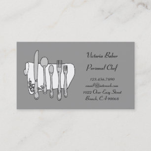 Carte de visite de chef blanc blanc personnalisé