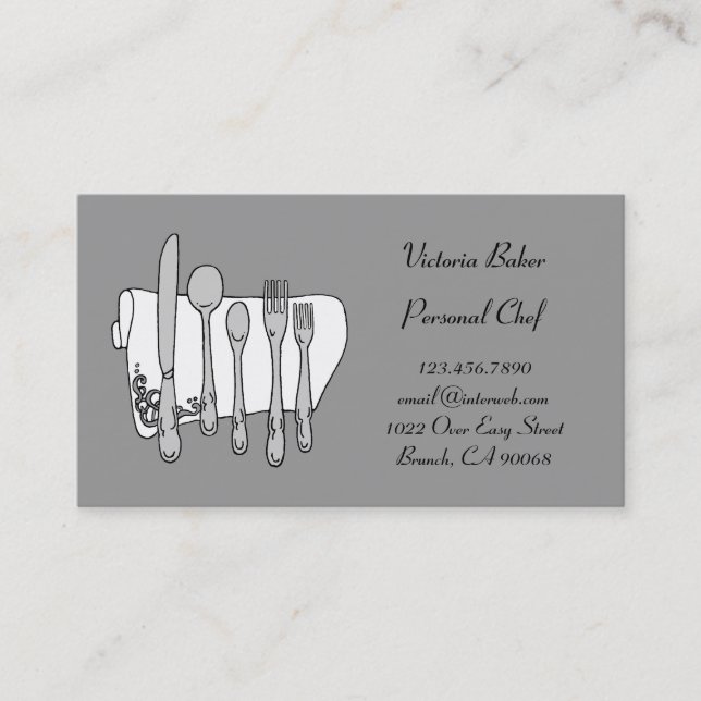 Carte de visite de chef blanc blanc personnalisé (Devant)
