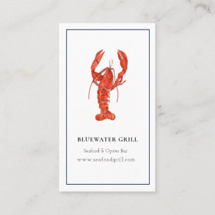 Carte de visite de chef homard à l'aquarelle, rest