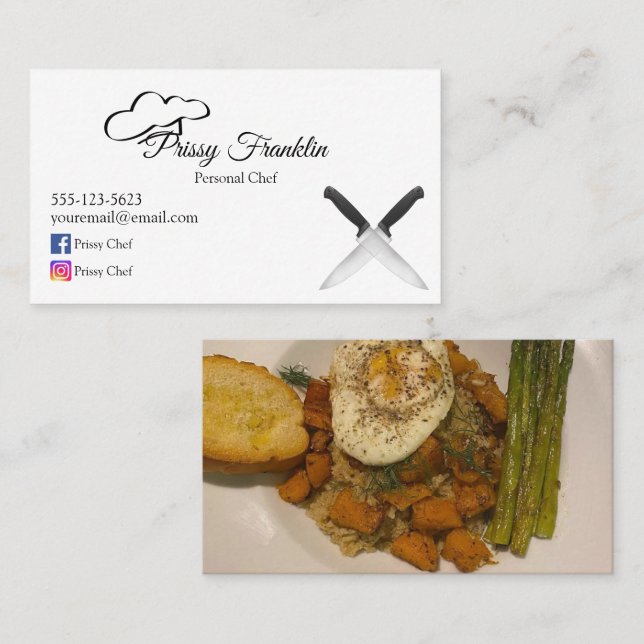 Carte de visite de chef personnel (Devant / Derrière)