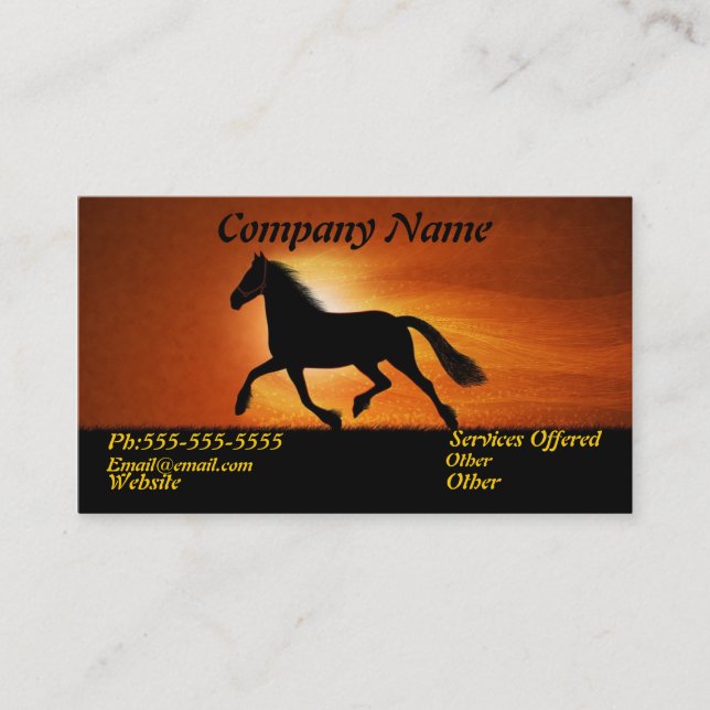 Carte de visite de cheval (Devant)