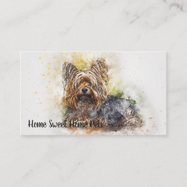 Carte de visite de chien aquarelle (Devant)