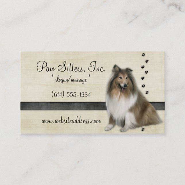 Carte de visite de chien : : Colley (Devant)