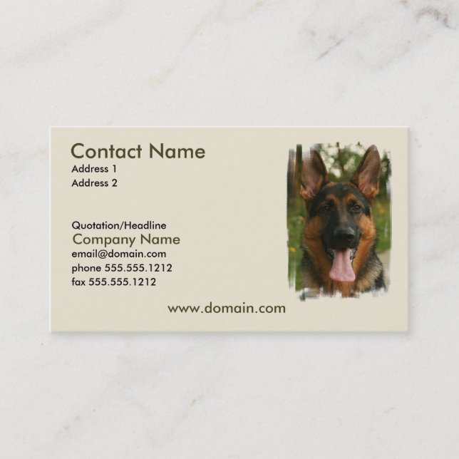 Carte de visite de chien de berger allemand (Devant)