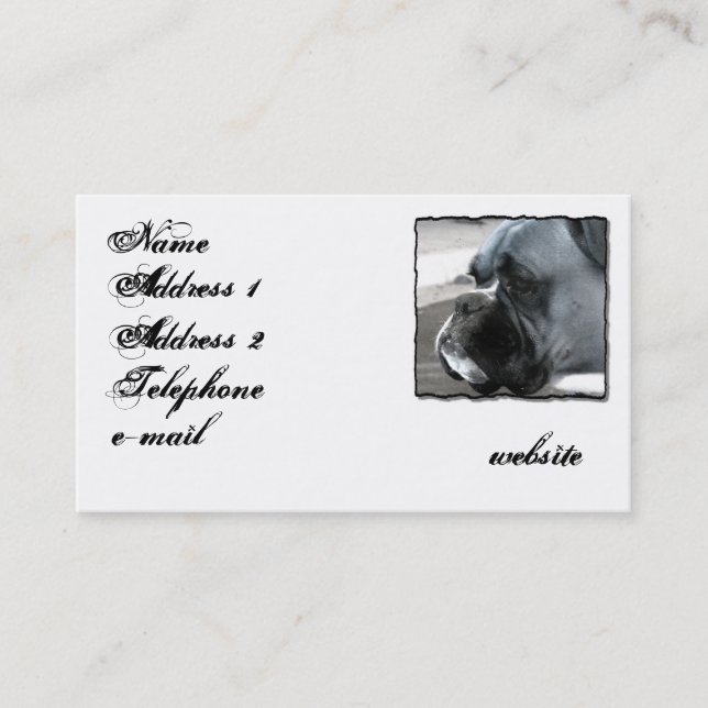 Carte de visite de chien de boxeur (Devant)