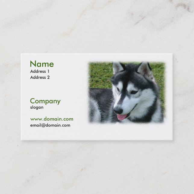 Carte de visite de chien de chien de traîneau (Devant)