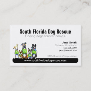 Carte De Visite De chien de délivrance bénéfice Tagline noir no