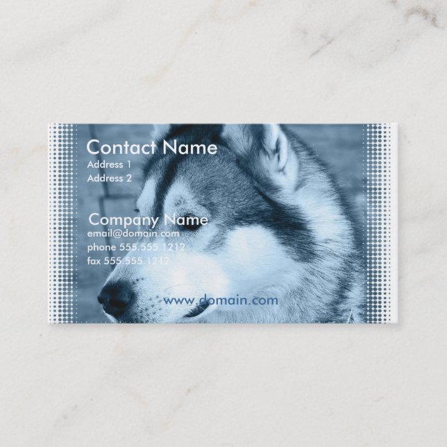 Carte de visite de chien de Malamute d'Alaska (Devant)