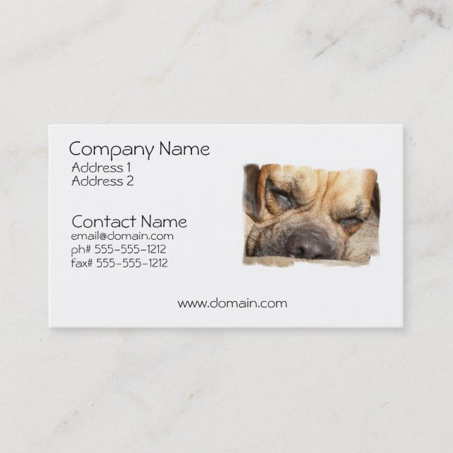 Carte de visite de chien de mastiff de sommeil (Devant)