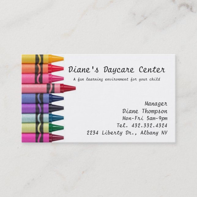 Carte de visite de Childcare de garde (Devant)
