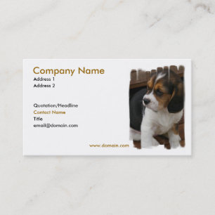 Carte de visite de chiot de beagle