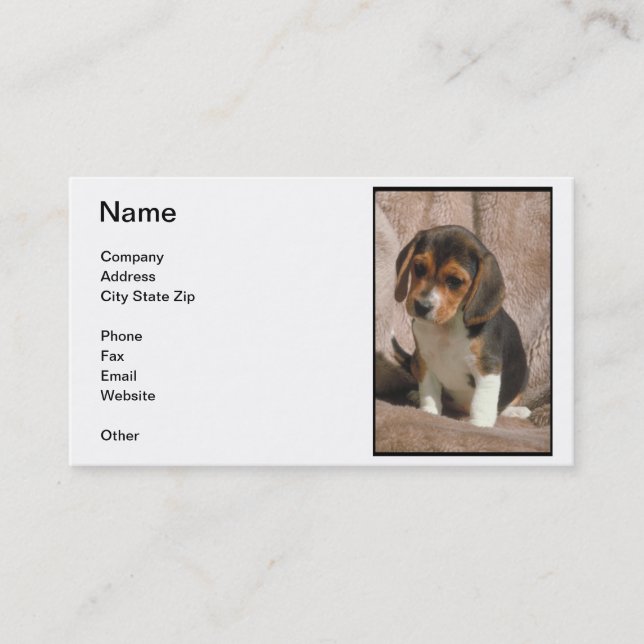 Carte de visite de chiot de beagle (Devant)