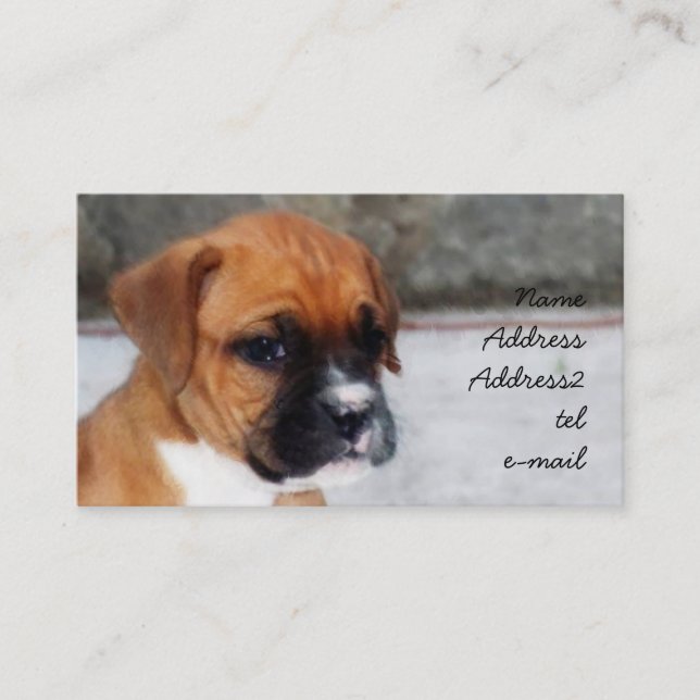 Carte de visite de chiot de boxeur (Devant)