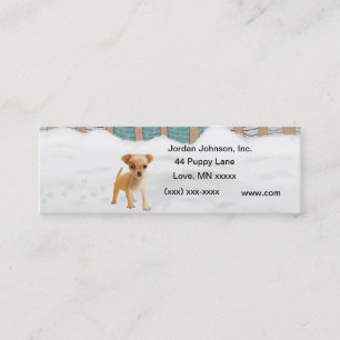 Carte de visite de chiot de neige