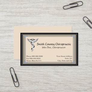 Carte de visite de chiroprakteur de chiropractie