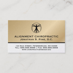 Carte de visite de chiropratique à apparence métal