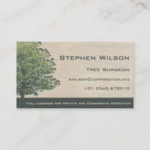 Carte de visite de chirurgien d'arbre