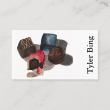 Carte de visite de chocolats de beaux-arts
