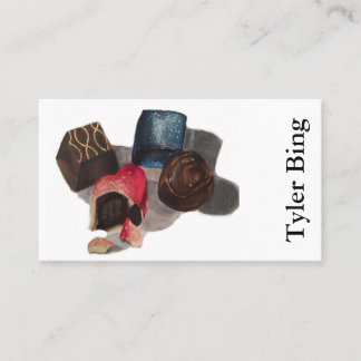 Carte de visite de chocolats de beaux-arts