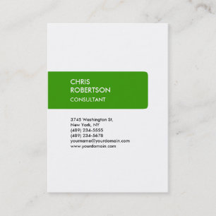 Carte de visite de Chubby vert blanc