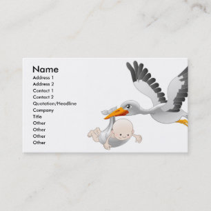 Carte de visite de cigogne et de bébé