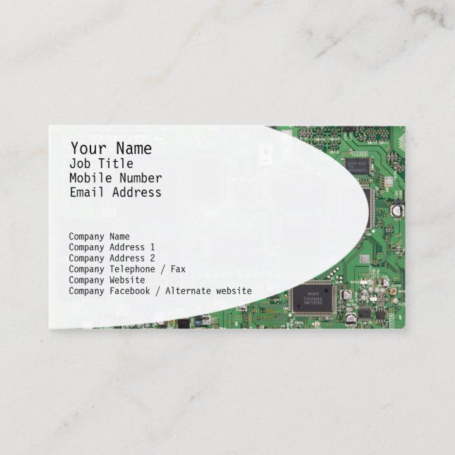 Carte de visite de circuits électroniques (Devant)