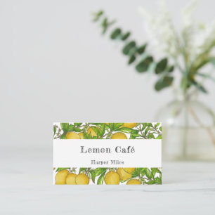 carte de visite de citrons d'aquarelle bio rustiqu