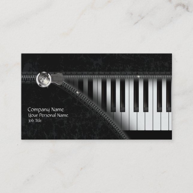 Carte de visite de clavier de piano de quatre (Devant)