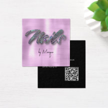 Carte de visite de clous holographiques Faux Diamo