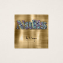 Carte de visite de clous holographiques Faux Diamo