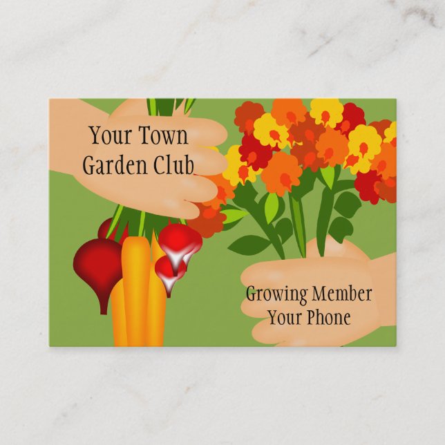 Carte de visite de club de jardin (Devant)