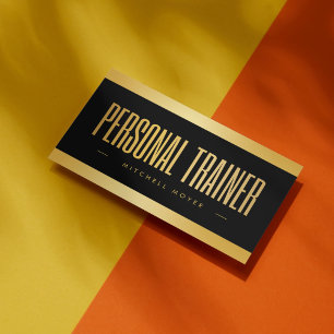 Carte de visite de coach personnel noir et or