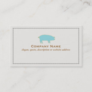 Carte de visite de cochon bleu