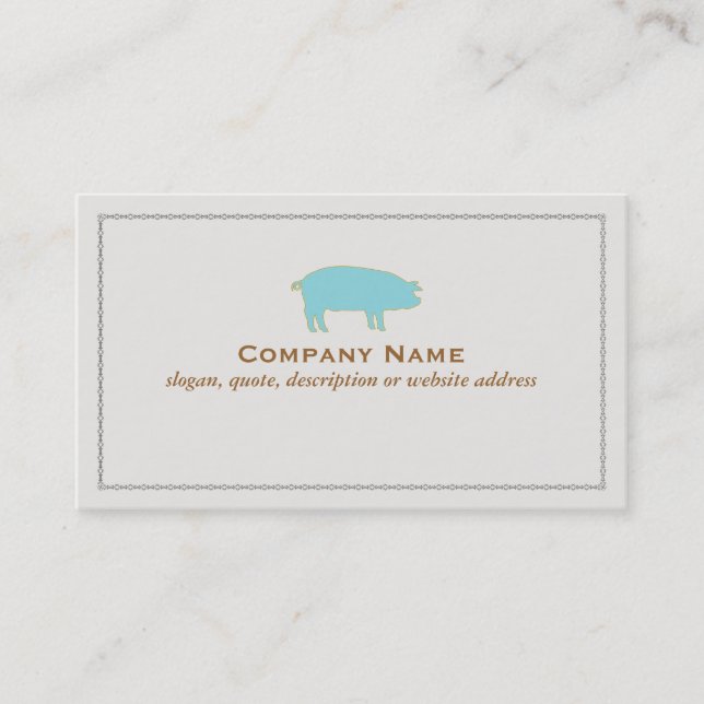 Carte de visite de cochon bleu (Devant)